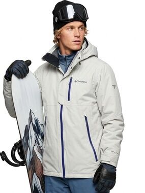 Columbia Titanium Gray Shreddin Shell Jacket Cyberstretch Offset Zip Large